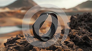 Blank mockup of a rugged fitness band designed for outdoor activities