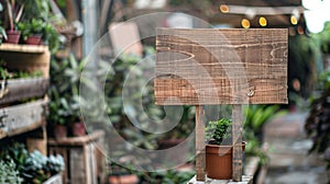 Blank mockup of a simple yet elegant wooden sign welcoming visitors to the Farmers Market