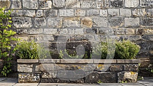 Blank mockup of a simple yet eyecatching stone sign marking the entrance to the Farmers Market photo