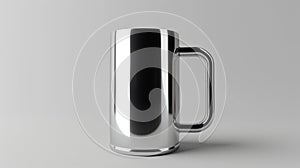 Blank mockup of a stainless steel beer mug with a sleek modern shape and doublewalled insulation to keep drinks cold.