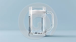 Blank mockup of a thick heavyduty beer mug made of durable plastic ideal for parties and events. photo