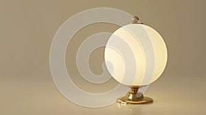 Blank mockup of a vintageinspired brass table lamp with a frosted glass globe.