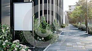 Blank mockup of a weatherresistant plastic sidewalk sign with interchangeable letter tiles.