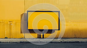 Blank mockup of a yellow and black political campaign sign with a bold eyecatching design. photo