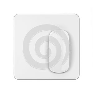 Blank modern computer mouse with pad mockup