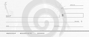 Fake stimulus check mockup. Bank checkbook background photo