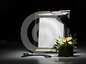 Blank mourning frame for sympathy card