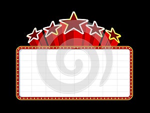 Blank movie, theater or casino marquee