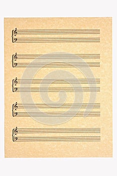 Blank Music Sheet, Treble and Bass Clefs