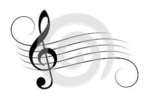 Blank music staff vector cartoon photo