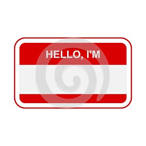 Blank Name Badge Vector Hello I\'m