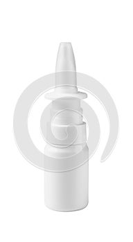 Blank nasal spray bottle, mock-up isolated