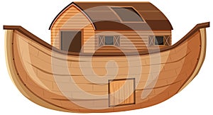 Blank Noah`s Ark cartoon style isolated