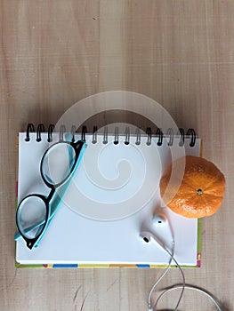 Blank notbook on working desk