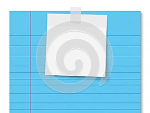 Blank note on blue lined paper
