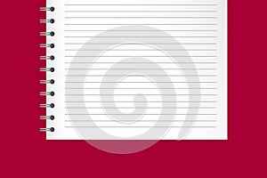Blank Note Book on Colored Background