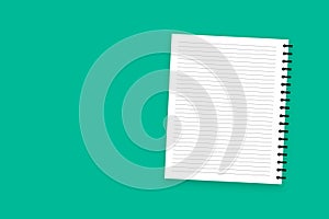 Blank Note Book on Colored Background