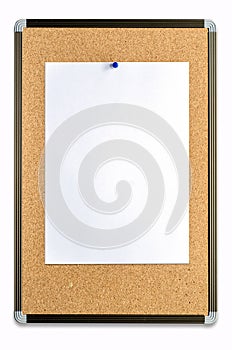 blank note paper on cork board