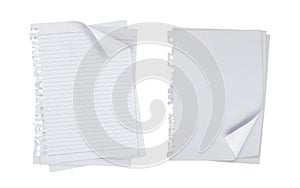 Blank note paper over white background
