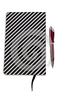 Blank note paper with pen