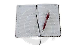 Blank note paper with pen