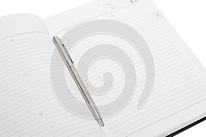 Blank note paper with pen