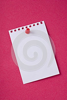 Blank note paper with pin