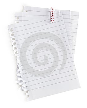 Blank note paper and red paper-clip