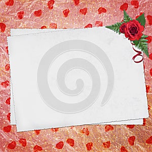 Blank note paper on textured background