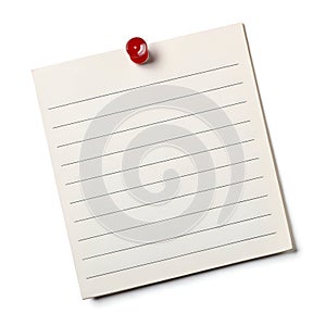 Blank Note Reminder Isolated on White Background