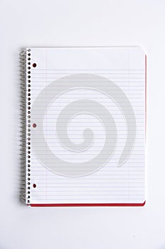 Blank notebook on desk