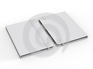 Blank Notebook with Elastic Band Closure for branding and mock up, 3d render illustration.