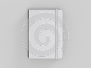 Blank Notebook with Elastic Band Closure for branding and mock up, 3d render illustration.