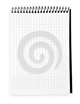 Blank notebook isolated on white