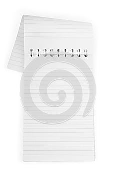 Blank notebook isolated on white
