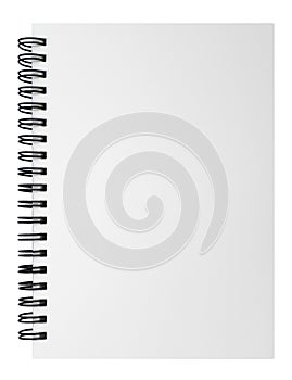 Blank notebook isolated on white background, clipping path included