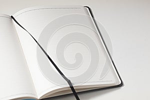 Blank notebook pages on white background
