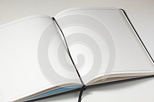 Blank notebook pages on white background