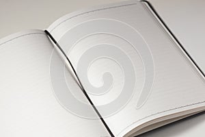 Blank notebook pages on white background