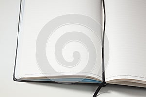 Blank notebook pages on white background