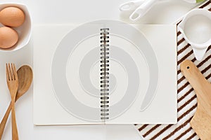Blank notebook for recipes.