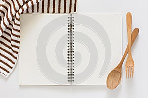 Blank notebook for recipes.