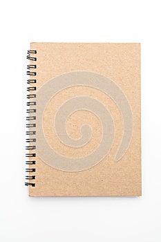 blank notebook on white background