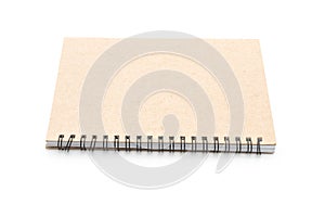 blank notebook on white background