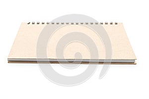 blank notebook on white background