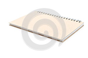 blank notebook on white background