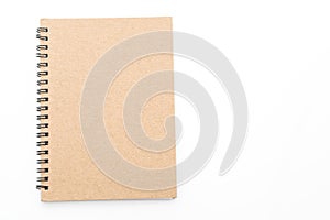 blank notebook on white background