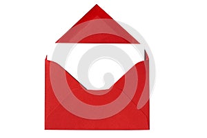 Blank Notecard in Red Envelope