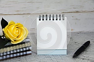 Blank notepad with customizable space for text or ideas. Copy space