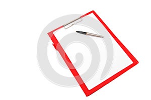 Blank notepad with ink pen